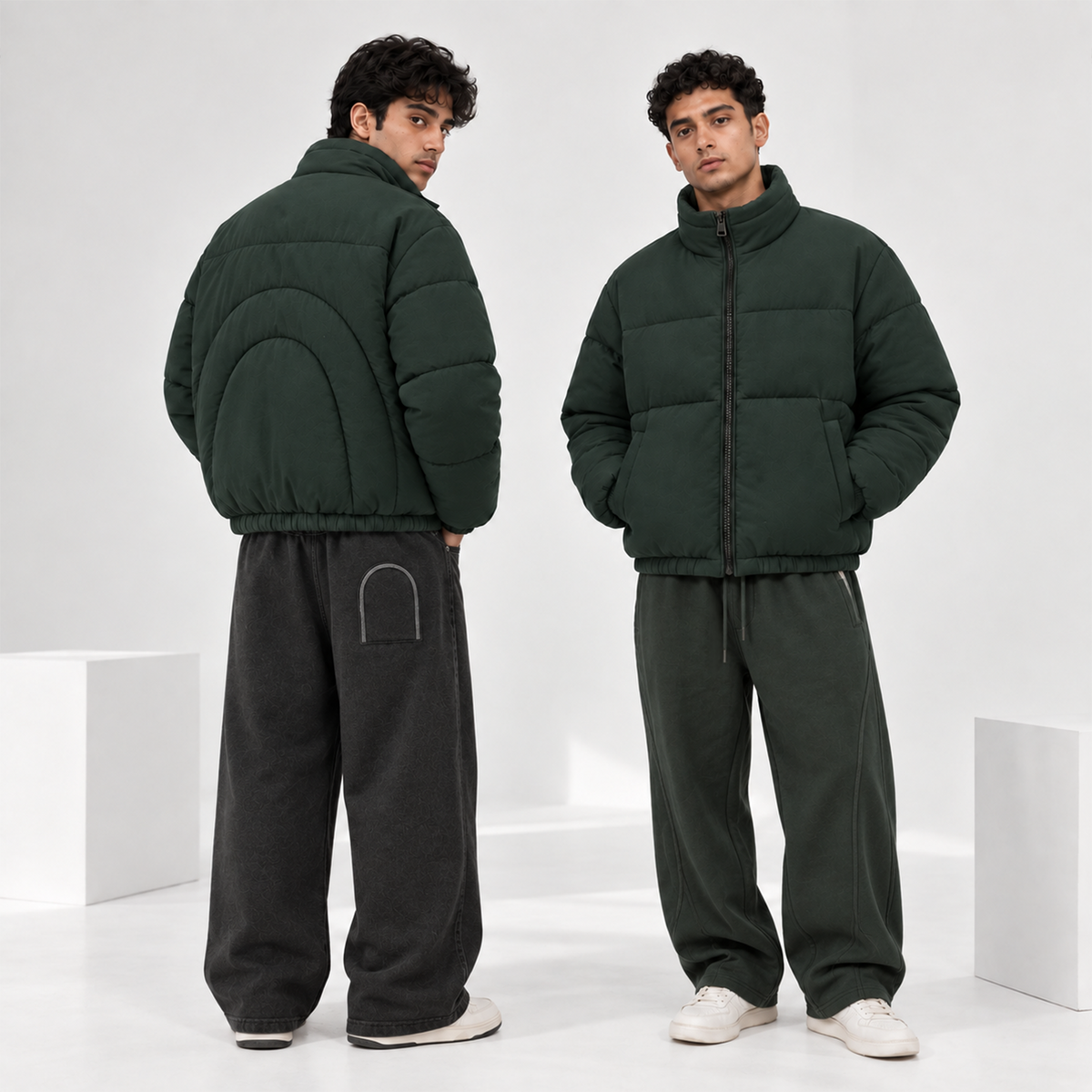Forest Green Puffer Jacket