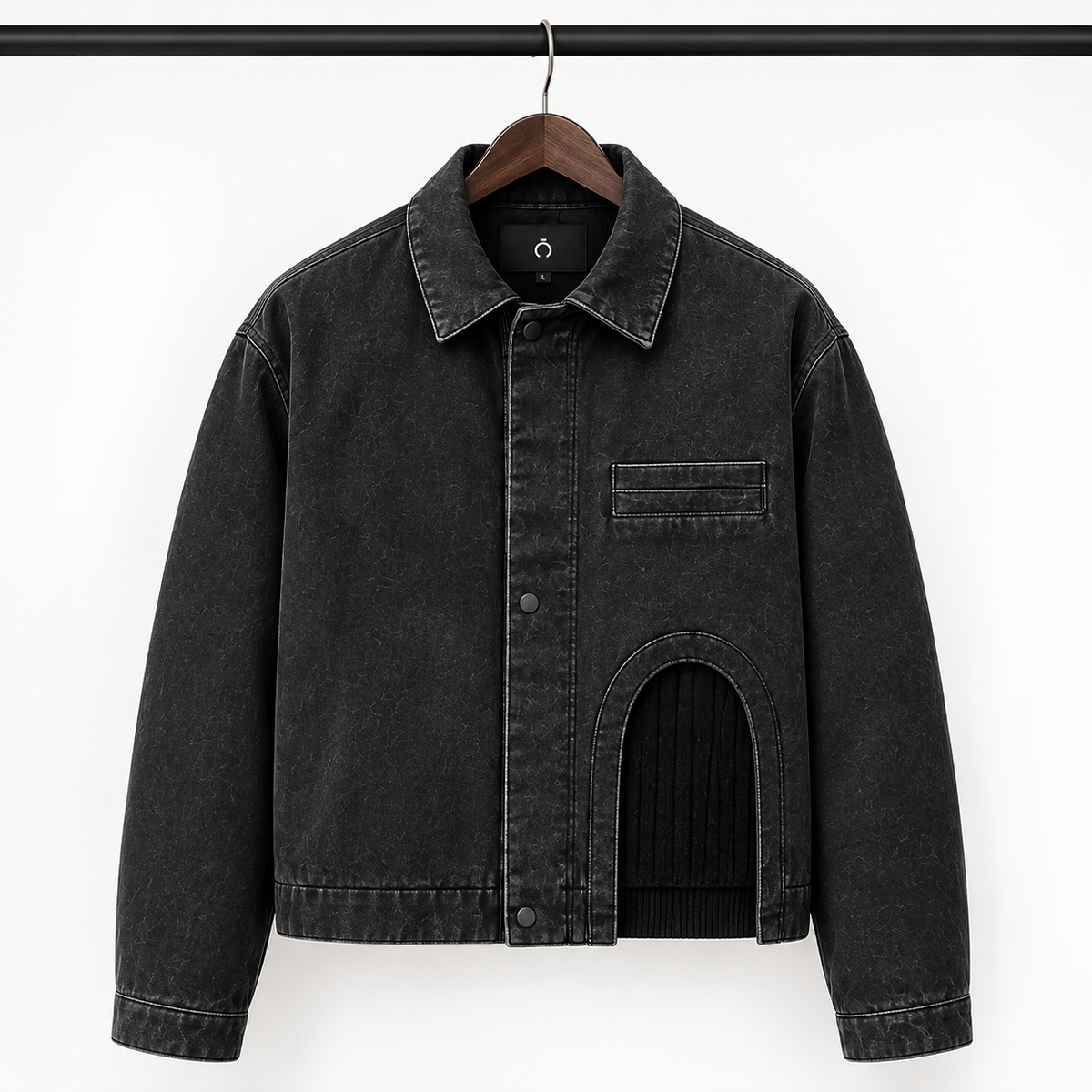 Washed Black Denim Jacket