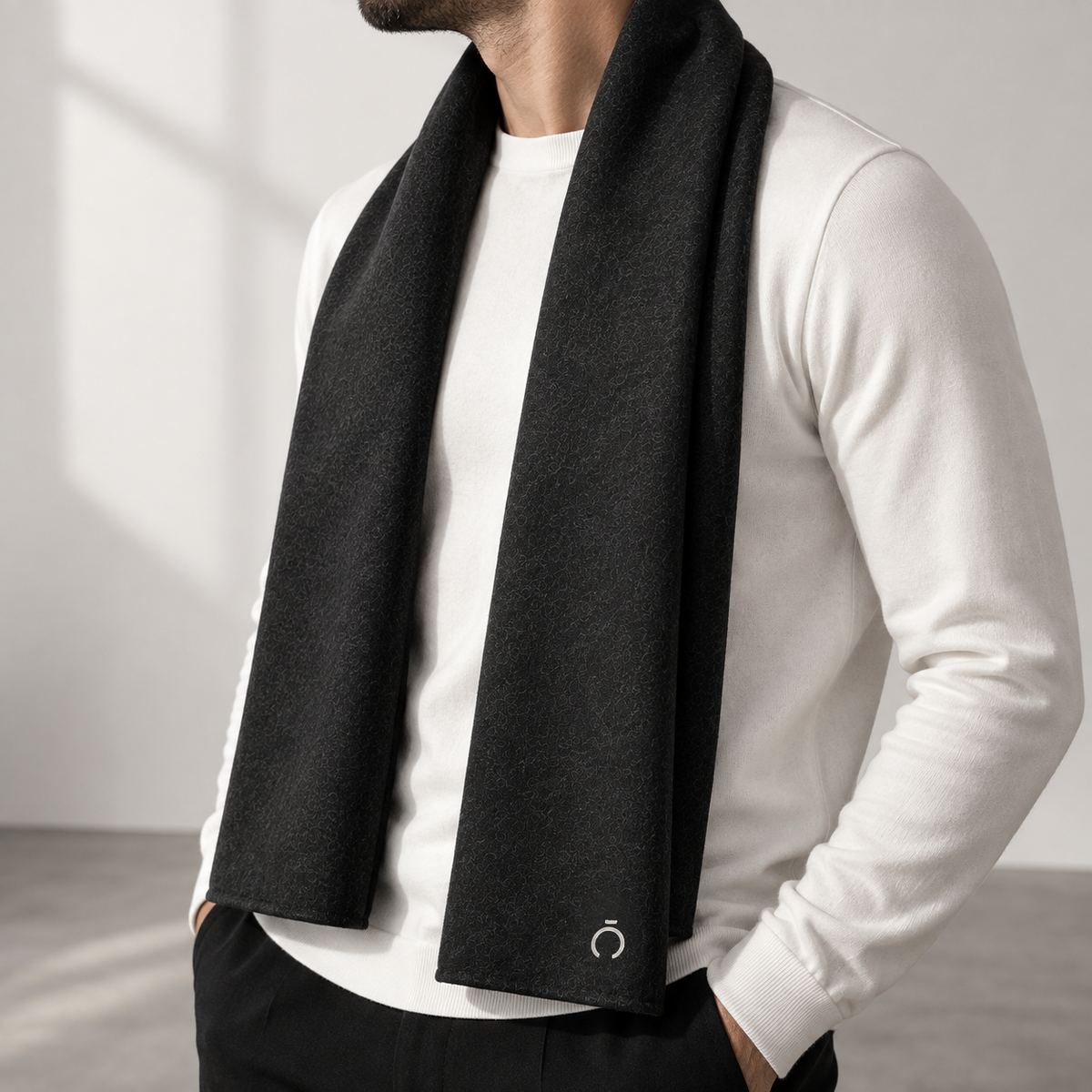 Classic Black Knit Scarf