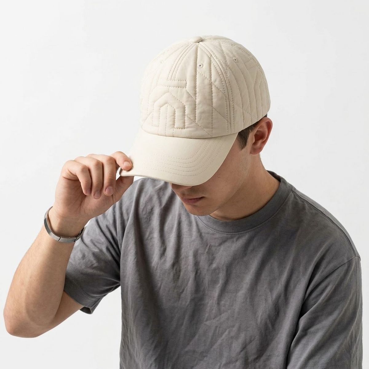 Ivory Quilted Cap