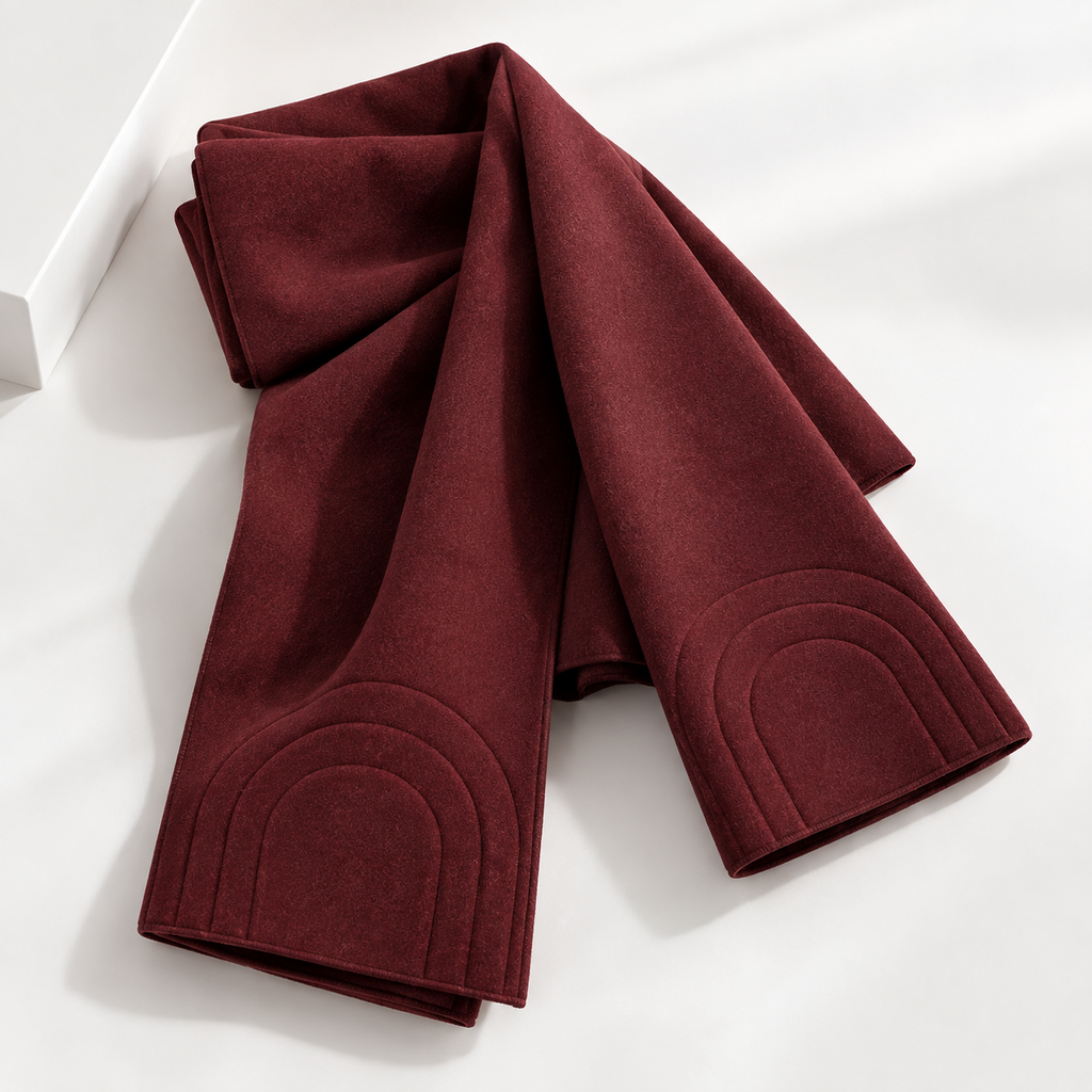 Burgundy Embossed Knit Scarf