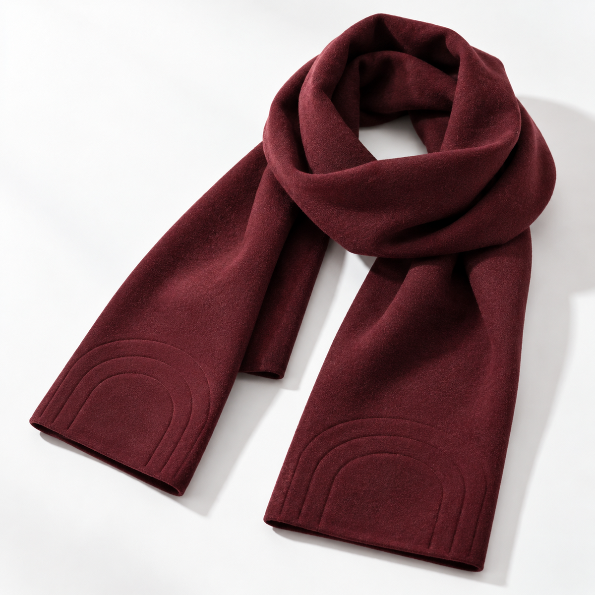 Burgundy Embossed Knit Scarf