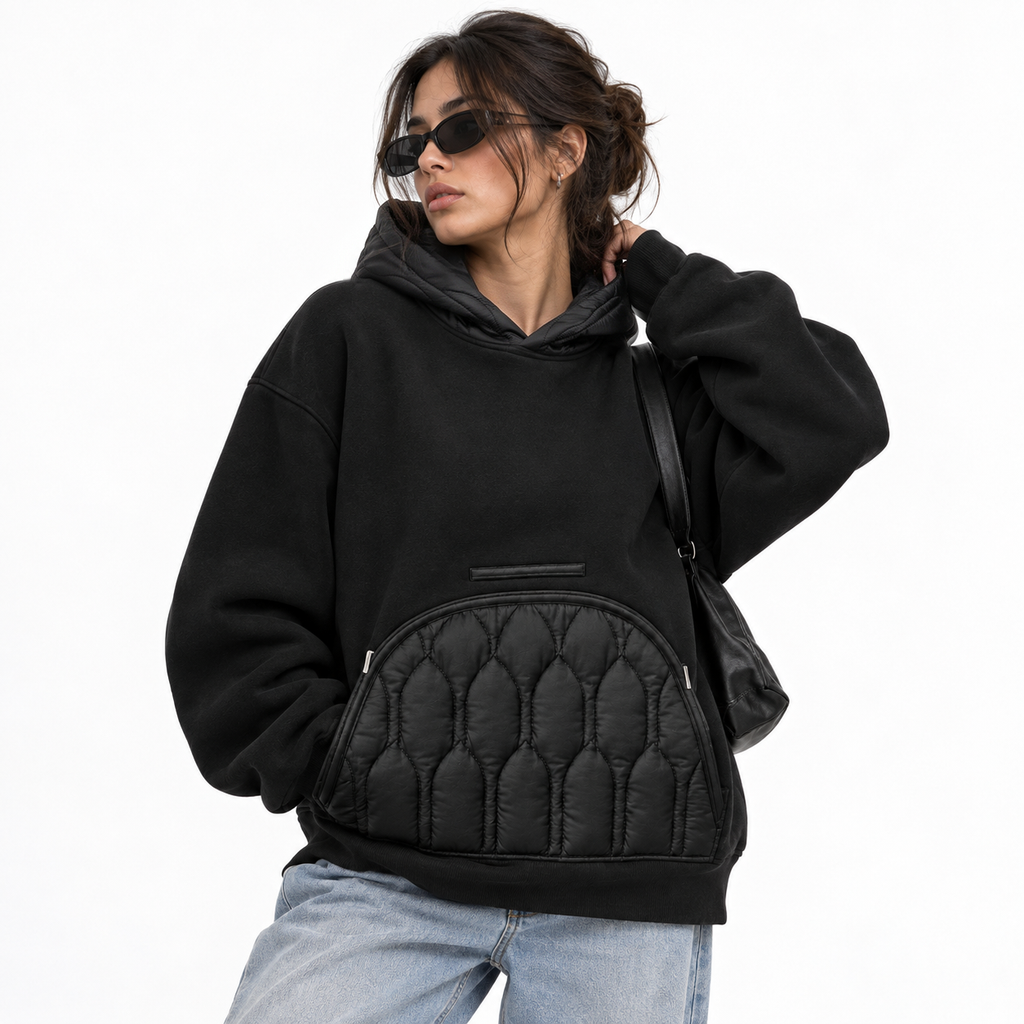 The Charcoal Quilted Hoodie